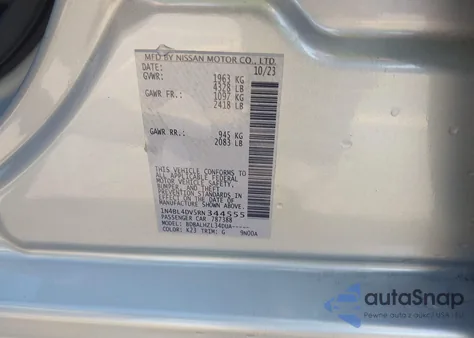 2024 Nissan Altima Sv Fwd from USA, damaged, VIN 1N4BL4DV5RN344555